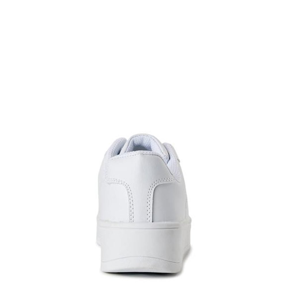 Women's Casual Shoes White Lace-Up Platform Sneakers - Picture 3 of 5
